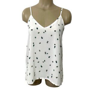 Chipotle Avocado Camisole Cami Tank Top Womens size Medium White Green